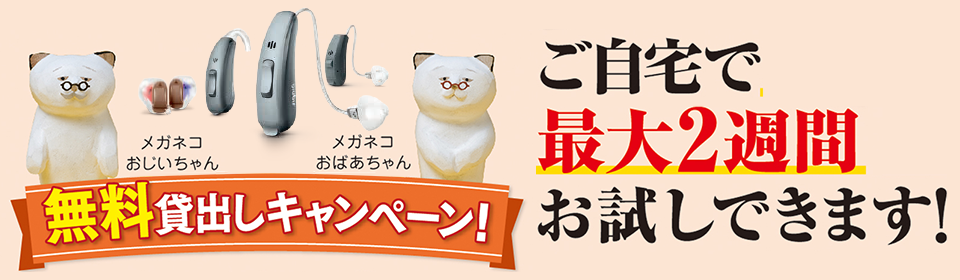 無料貸出しキャンペーン!ご自宅で最大2週間お試しできます!