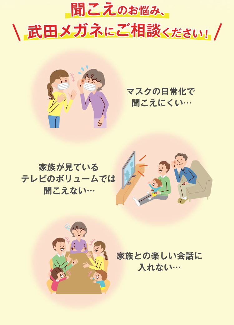 聞こえのお悩み、武田メガネにご相談ください！