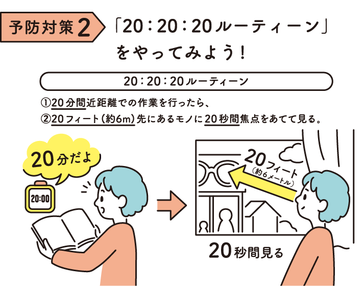 予防対策２：「20:20:20ルーティン」をやってみよう！